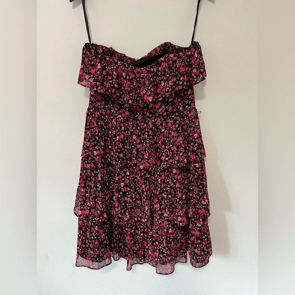 White House Black Market Floral Tiered Strapless Party Dress - Picture 3 of 9